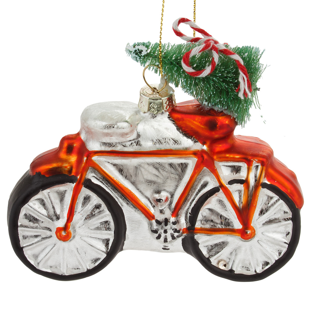 Glass christmas Bike, White